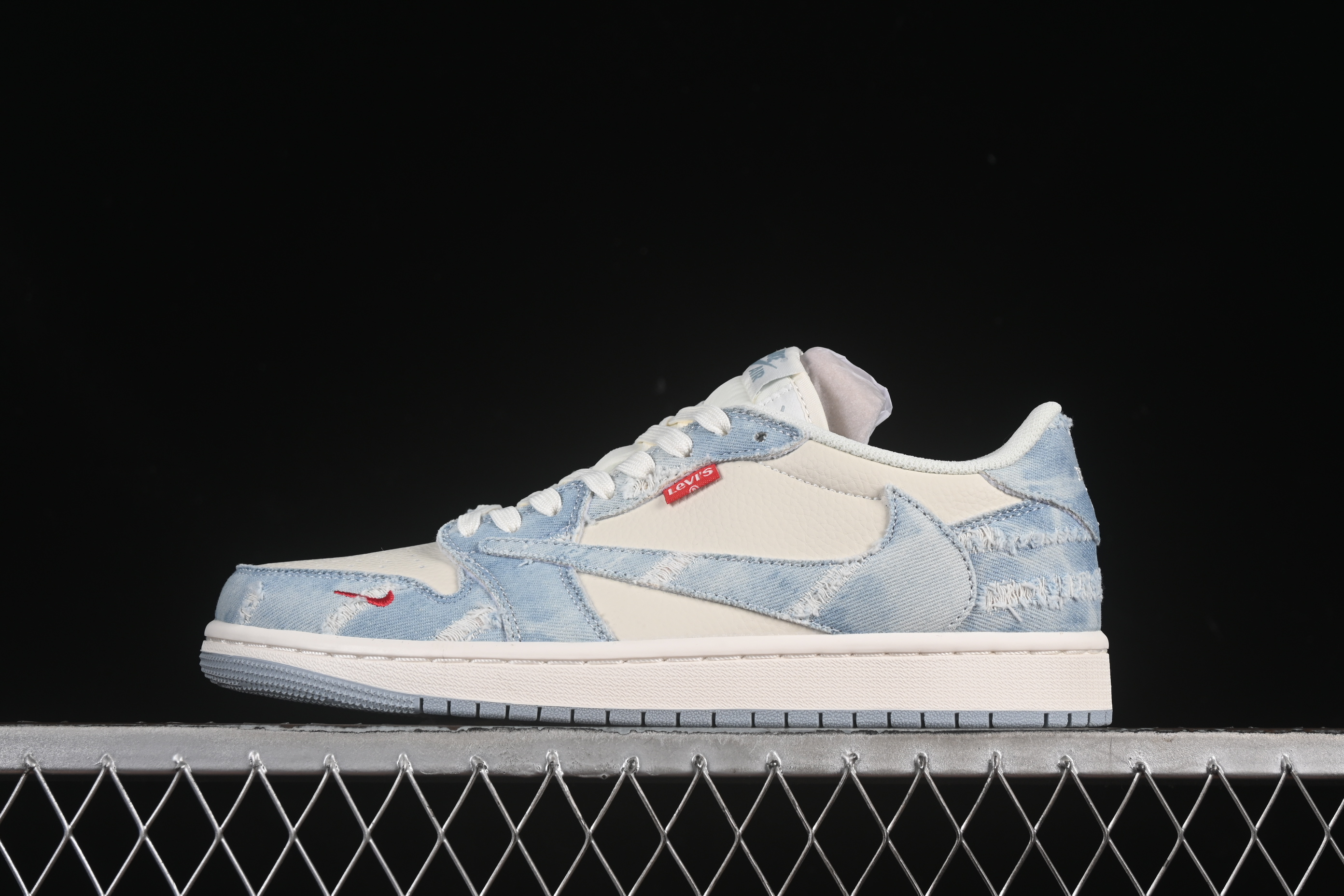 Nike Travis Scott x Fragment Design x Air Jordan 1 Low OG SP AJ1 Levi's Collaboration Low-Top Casual Sneakers - LE2436-137