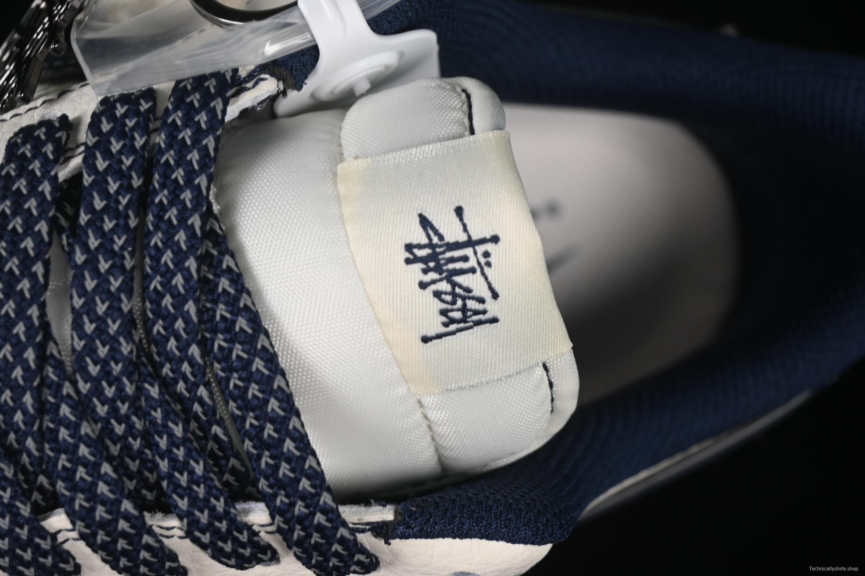 Nike Air Force 1 '07 Low Stussy Collaboration Dark Blue Mini Swoosh Casual Sneakers - HH7518-061