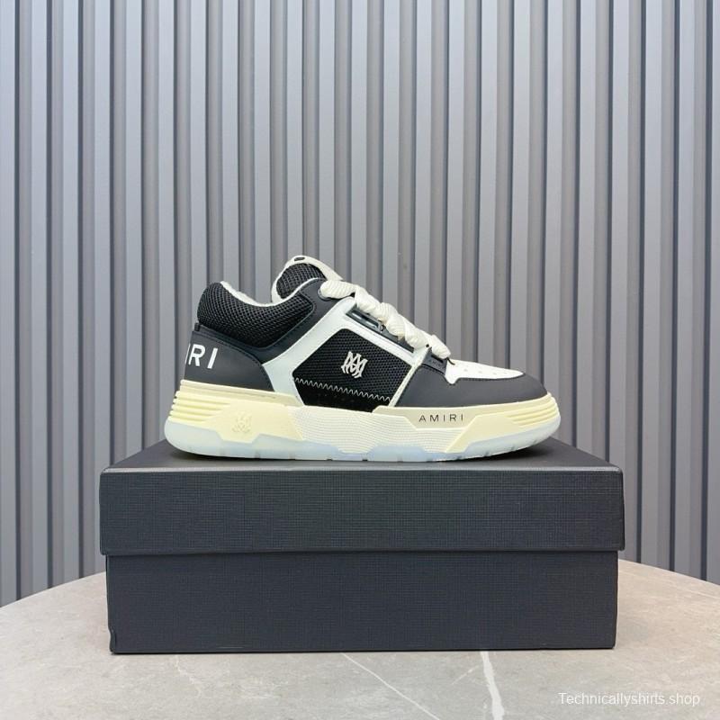 2024 Unisex Amiri Black White Leather Sneakers MJ00360