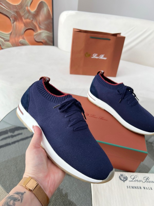 2024 Men LP Navy Wool Knit Sneakers MJ00330