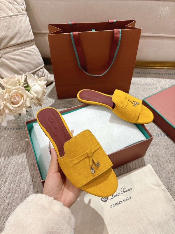 2025 Women LP Yellow Suede Slippers LY00000