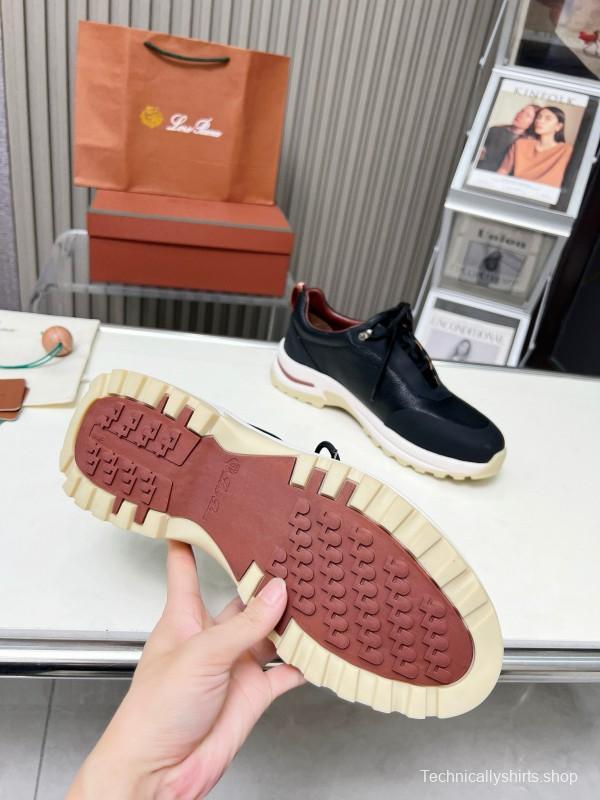 2024 Men Le Parmentier Black Leather Silk Outdoor Casual Hiking Shoes MJ00350