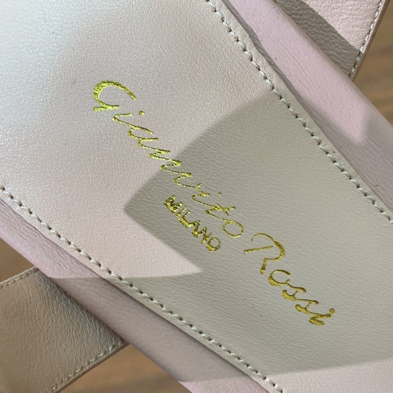 2025 Women Gianvito Rossi Light Pink Leather Platform Sandals