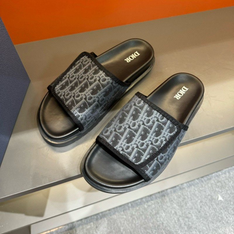 2024 Slippers Dior Black Fabric Slippers MJ00180