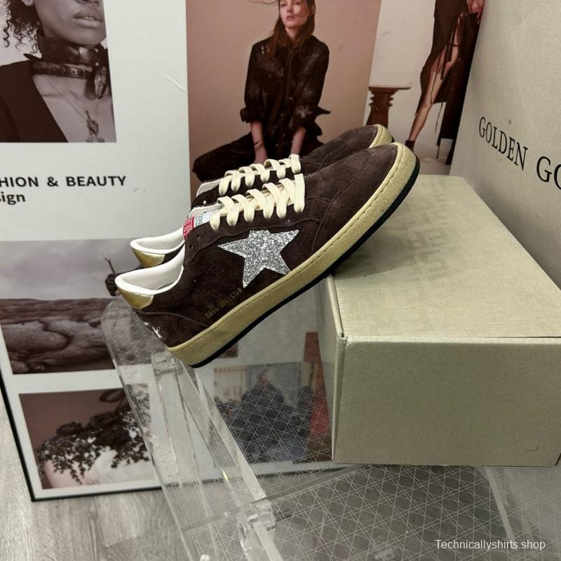 2024 Unisex GGDB Brown Silver Suede Leather Sneakers MJ00260