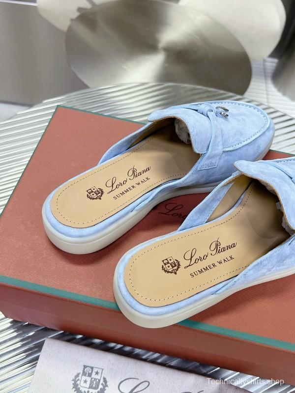 2024 Slippers LP Light Blue Suede Loafer MJ00270