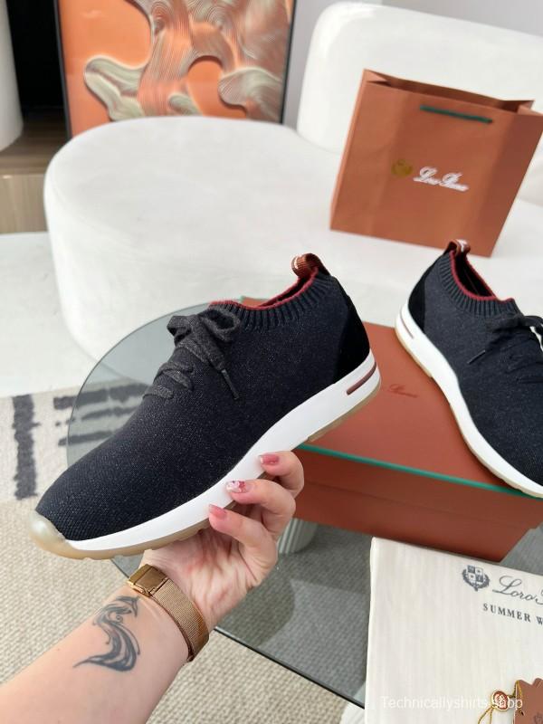 2024 Men Le Parmentier Black Wool Knit Sneakers MJ00330