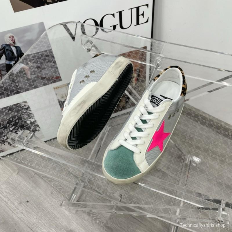 2025 Women GGDB Grey White Pink Suede Canvas Sneaker