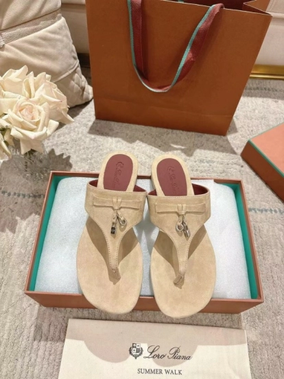 2025 Slippers Le Parmentier Beige Suede Slippers LY00250