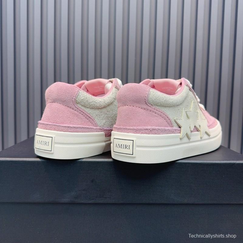 2024 Women Amiri Pink White Canvas Sneakers MJ00300