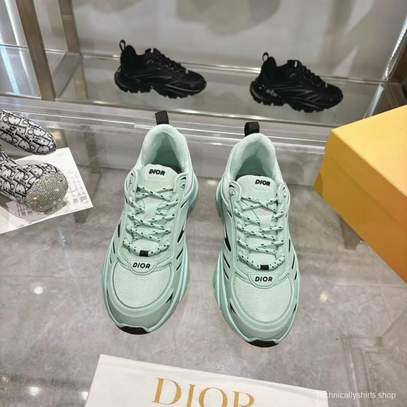 2024 Unisex Dior mint mesh leather sneakers MJ00360