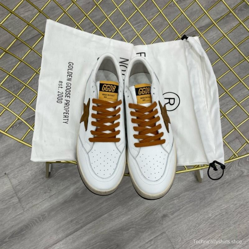 2024 Unisex GGDB White Brown Leather Sneakers MJ00260