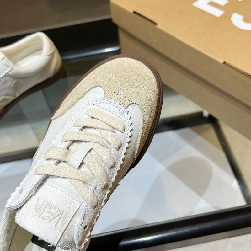 2025 Women VEJA White Beige Leather Suede Sneakers MJ00251