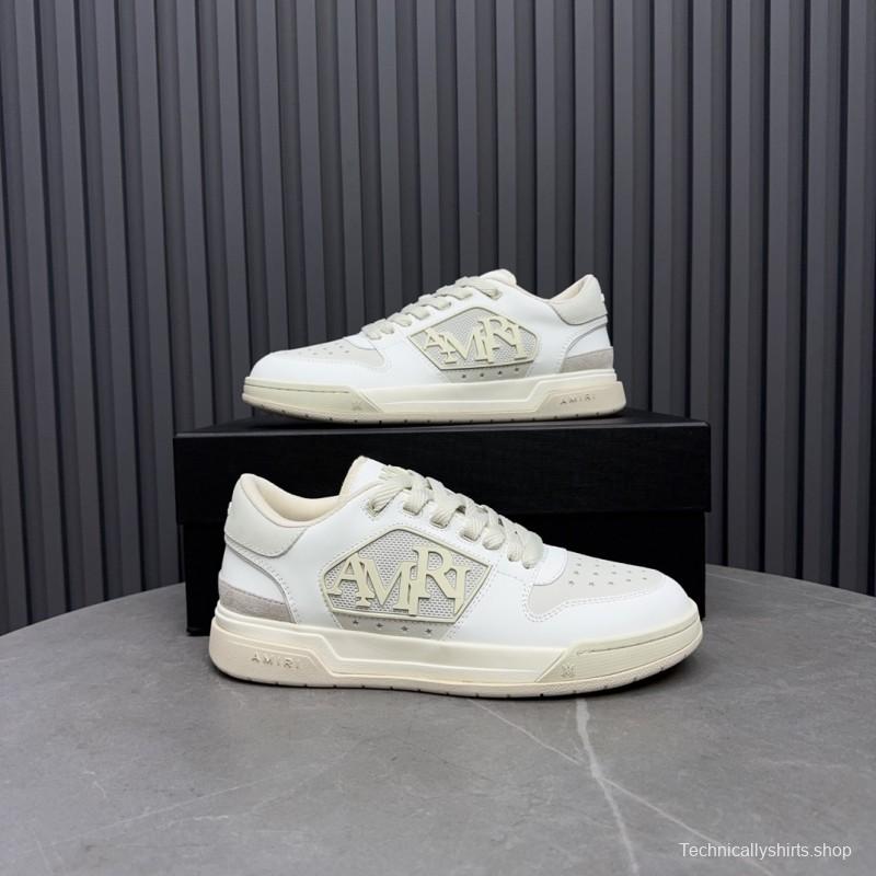 2025 Unisex Amiri White Leather Sneakers MJ00360