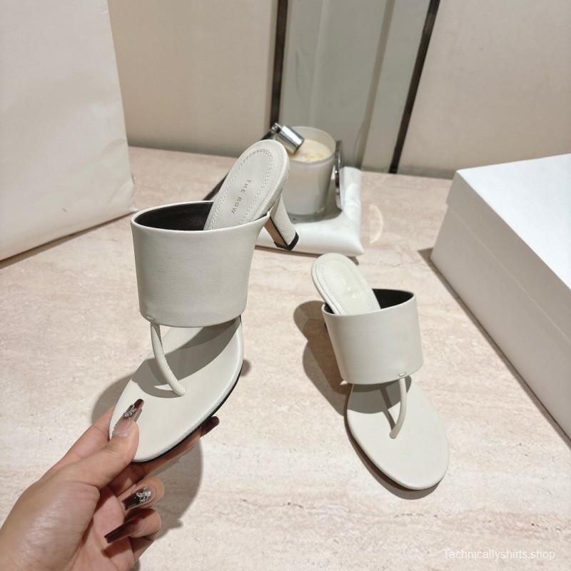 2025 Toteme White Calfskin Slippers