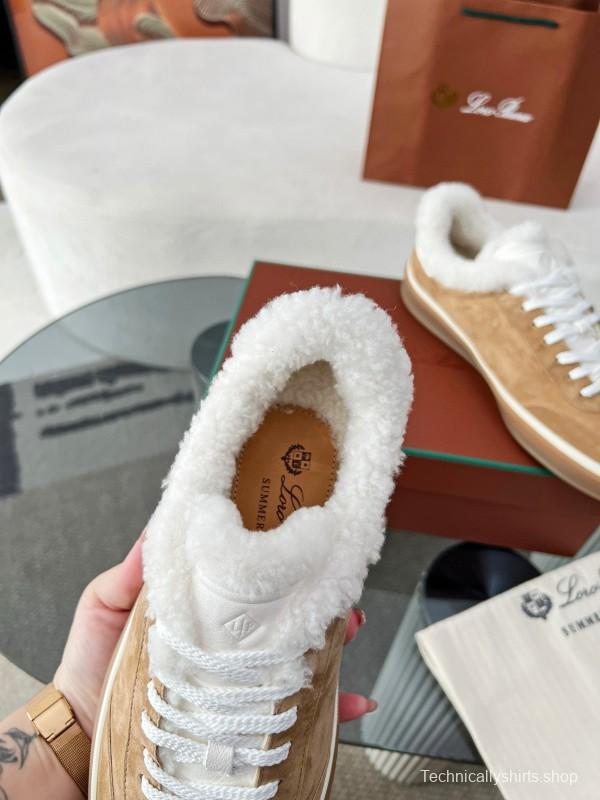 2024 Women LP Kummel Brown Suede Shearling Low-top Sneakers MJ00350