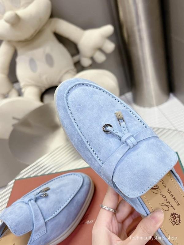 2024 Slippers LP Light Blue Suede Loafer MJ00270