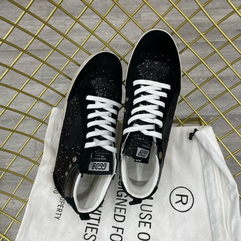 2024 Unisex GGDB Black Suede Glitter High Top Sneakers MJ00300