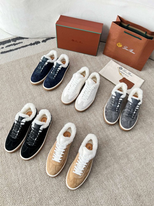 2024 Women LP Kummel Brown Suede Shearling Low-top Sneakers MJ00350