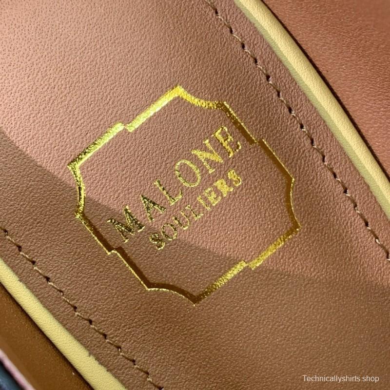 2025 Women Malone Souliers Black Yellow Leather Pumps