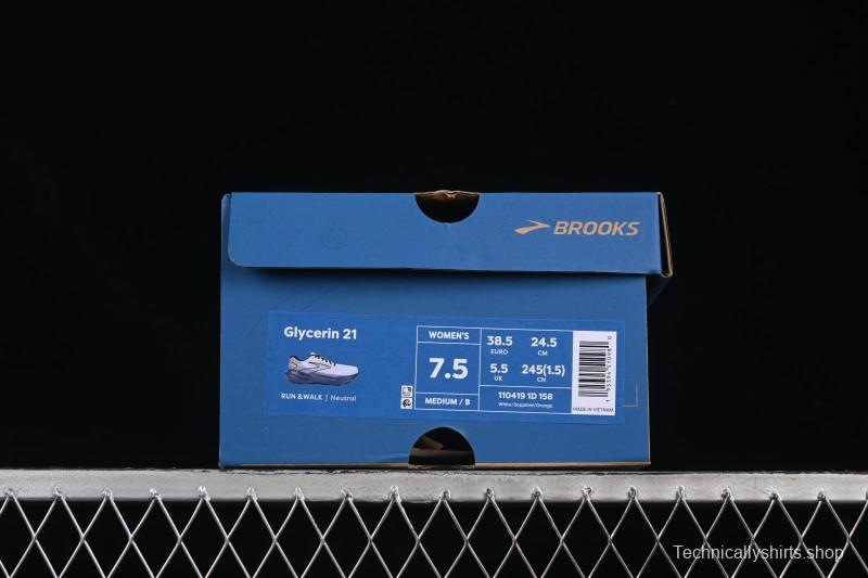 Brooks Glycerin 21 Cushioned Marathon Nitrogen Running Shoes - 1104191D158