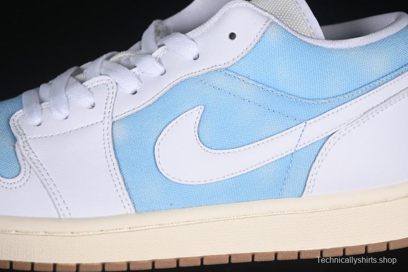 Nike Air Jordan 1 Low Worn Blue Denim Casual Sneakers - HQ2004-400