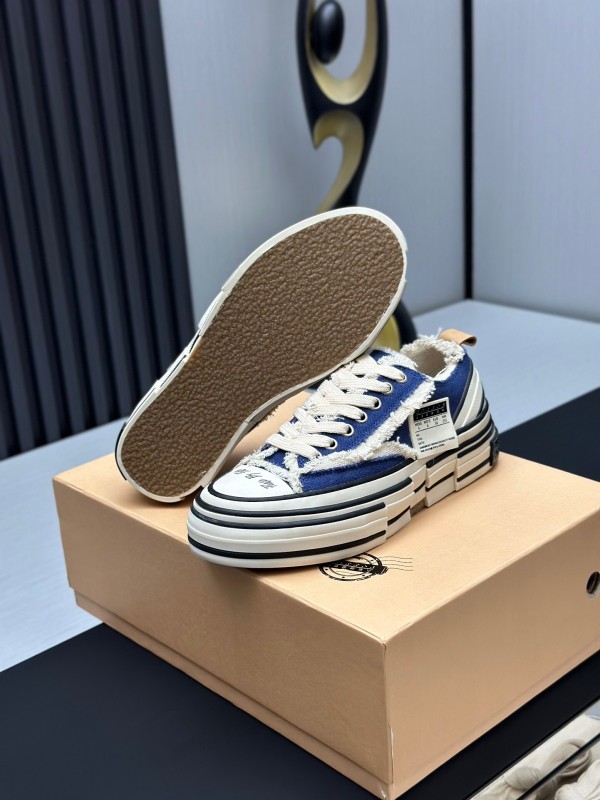 2025 Unisex XVESSEL Navy White Canvas Plimsolls Vulcanized AS00240