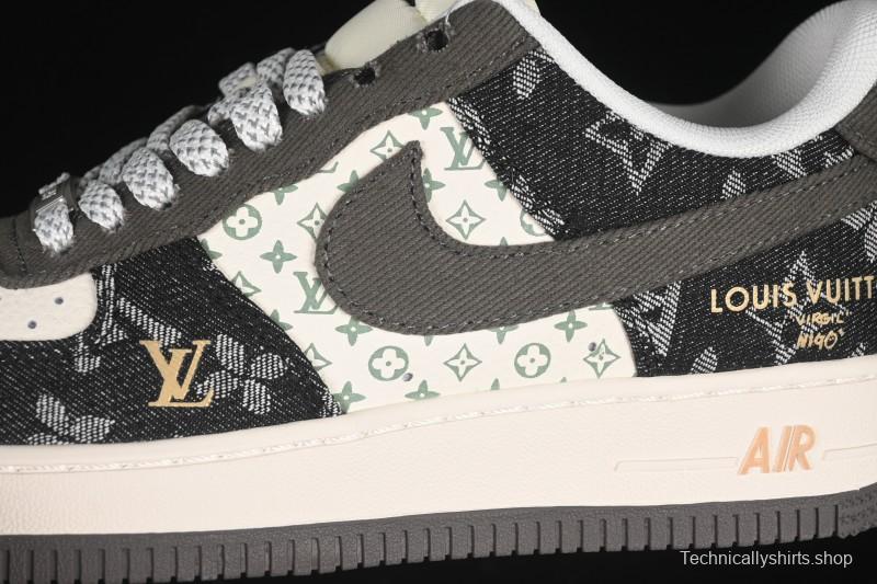 Nike Air Force 1 '07 Low LV Collaboration Black Gold Casual Sneakers - JJ2508-703