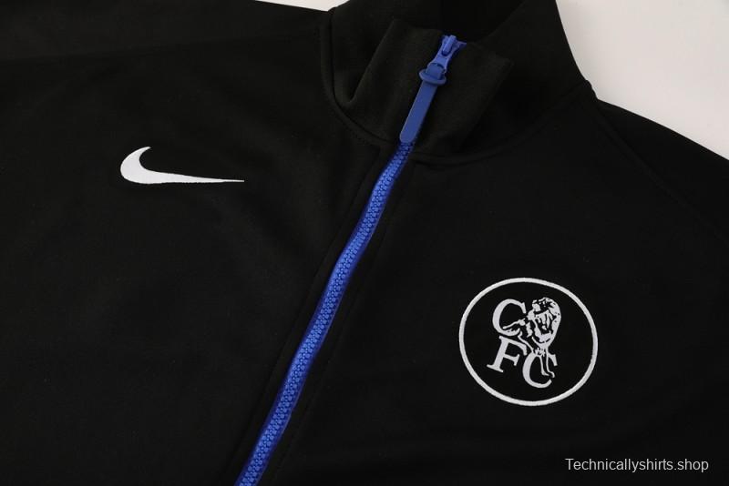 25/26 Chelsea Black/Blue Full Zipper Jacket +Long Pants