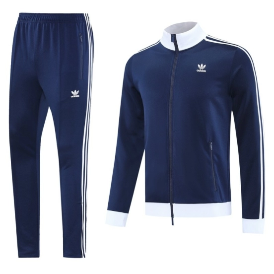 2025 Adidas Original Navy Full Hoodie Zipper Jacket +Long Pants