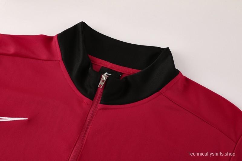 2025 Nike Red Full Hoodie Zipper Jacket +Long Pants