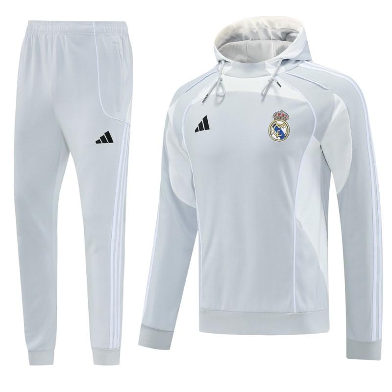 25/26 Real Madrid Hoodie Full Zipper Jacket + Long Pants