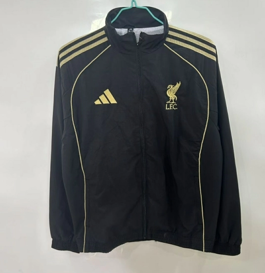 25/26 Liverpool Black Windbreaker