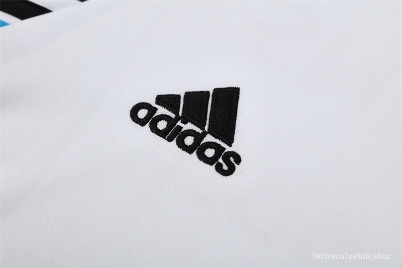 Retro 03/04 Real Madrid White Half Zipper Jacket+Long Pants