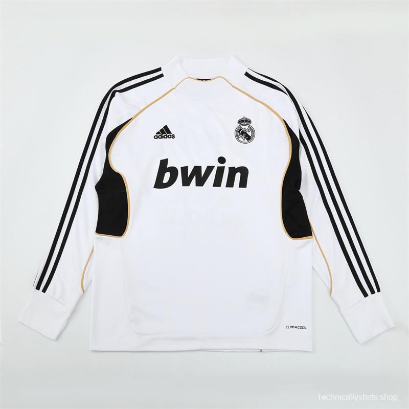 Retro 11/12 Real Madrid White Half Zipper Jacket+Long Pants