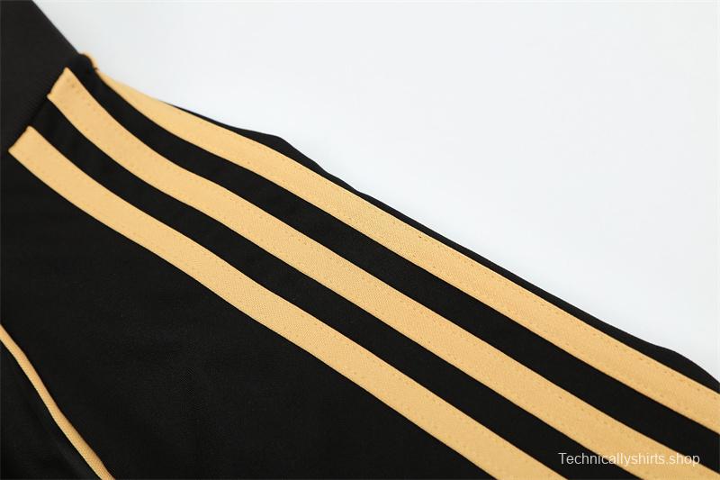 Retro 11/12 Real Madrid Black Half Zipper Jacket+Long Pants