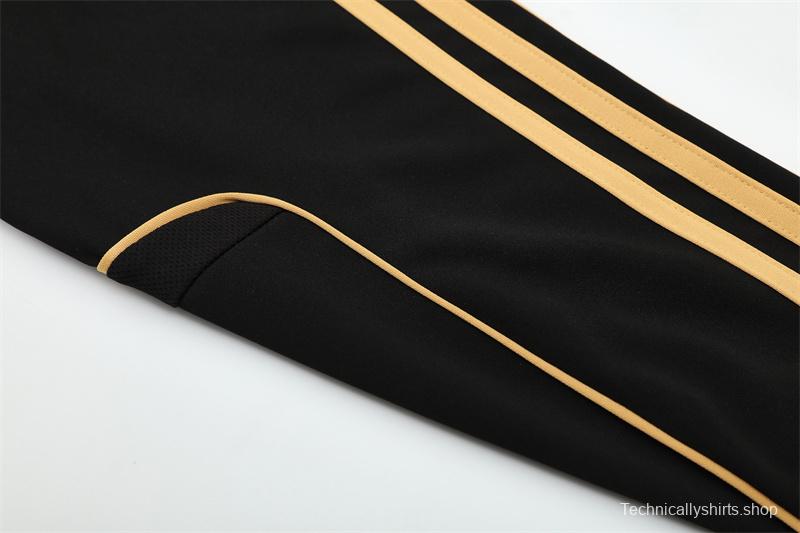 Retro 11/12 Real Madrid Black Half Zipper Jacket+Long Pants