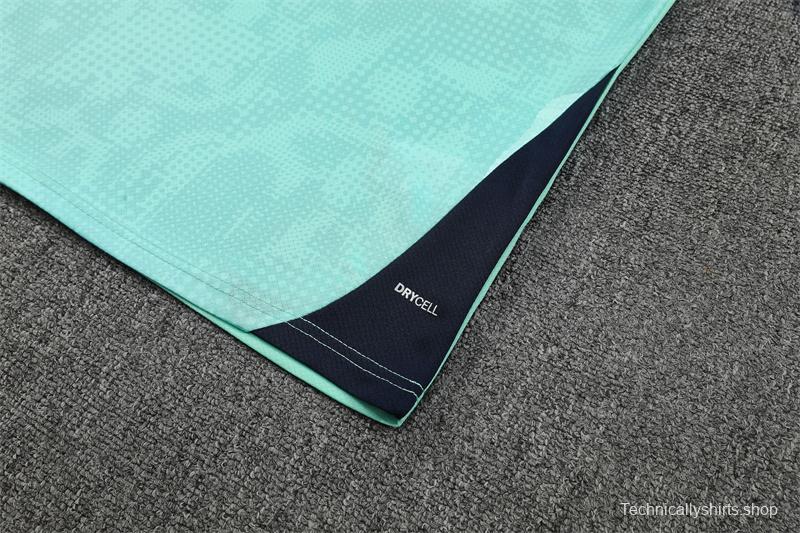 25/26 Olympique de Marseille Lake Blue Camouflage with XS Short Sleeve+Soccer Shorts