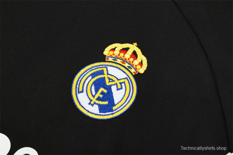 Retro 08/09 Real Madrid Black Half Zipper Jacket+Long Pants