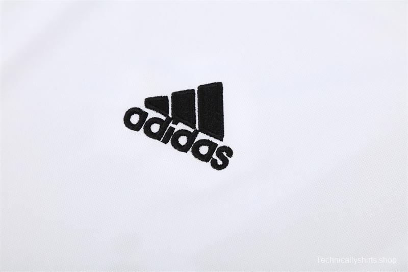 Retro 12/13 Real Madrid White/Blue Half Zipper Jacket+Long Pants