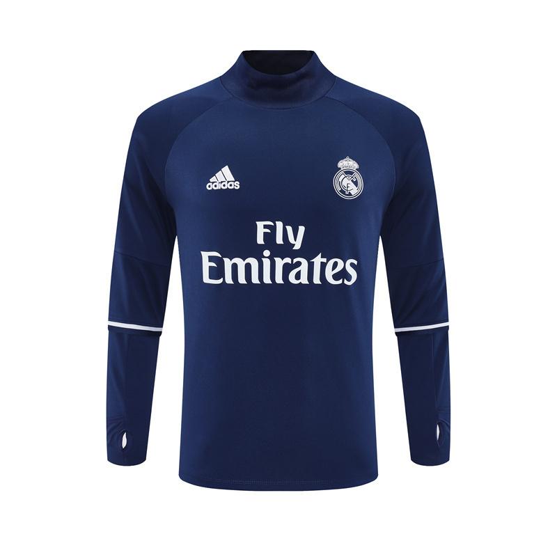 Retro 16/17 Real Madrid Royal Blue Half Zipper Jacket