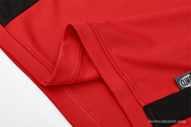 Retro 03/04 AC Milan Red Half Zipper Jacket+Long Pants