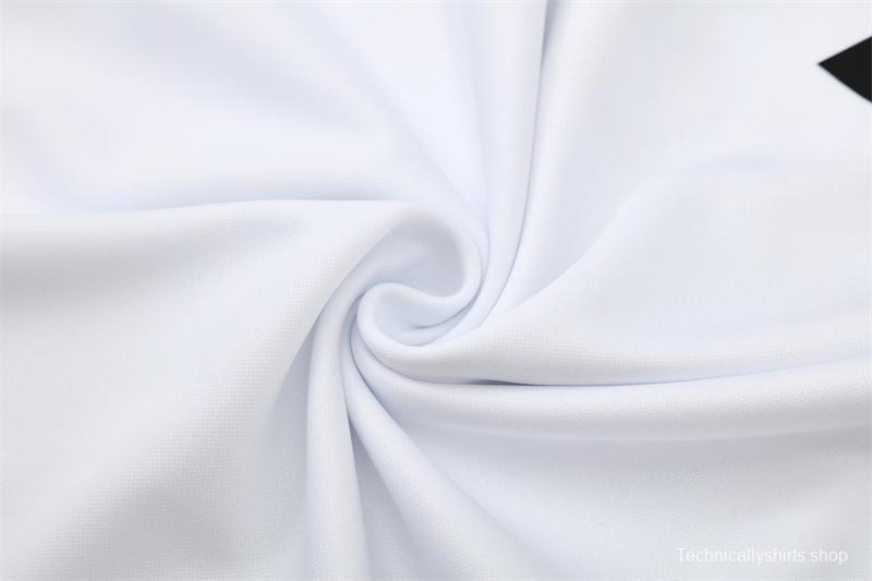 Retro 08/09 Real Madrid White Half Zipper Jacket+Long Pants