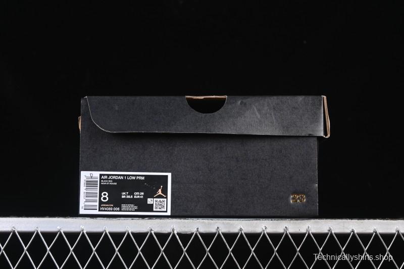 Nike Air Jordan 1 Low AJ1 Patent Leather Black Red Low-Top Casual Sneakers HV4089-006