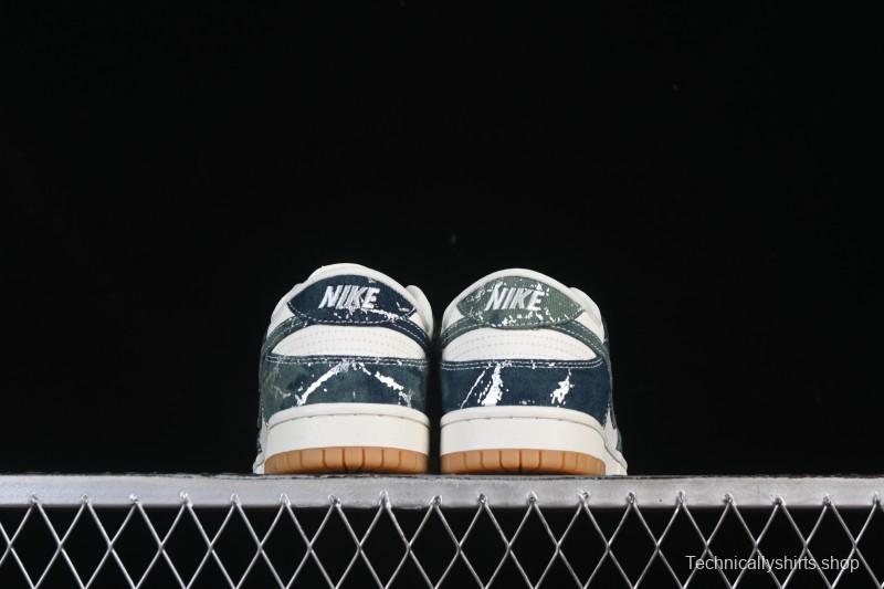 Nike SB Dunk Low Military Green Woven Custom Low-Top Casual Skate Shoes - SC0601-464