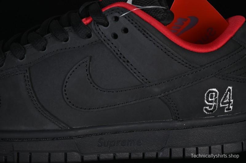 Nike Supreme x Nike SB Dunk Low Ocean Fog Limited Edition Black Warrior Low Top Casual Skate Shoes - HQ8487-001