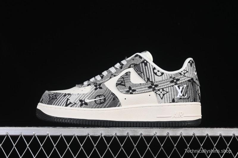 Nike Air Force 1 '07 Low LV Collaboration Gray Floral Canvas Casual Sneakers - DF0188-077