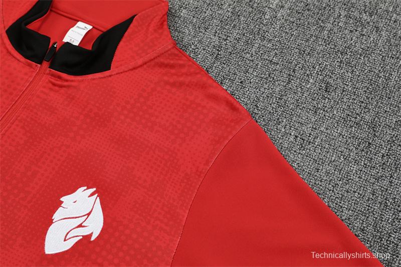 25/26 AC Milan Red Camouflage Half Zipper Jacket+Long Pants