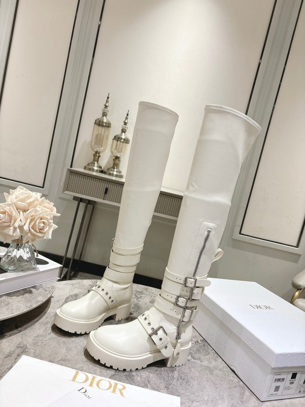 Dior 2025/SS Punk Strap Knee High Boots - KFY00500