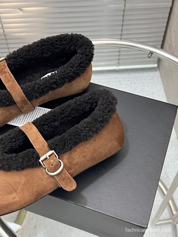 Alaia Fall/Winter 2025 Wool Mary Jane Ballet Flats - KFY00310